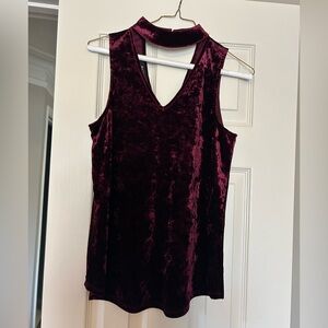 BCX Burgundy velour top